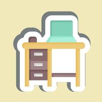 Sticker Workplace. related to Remote Working symbol. simple design illustration vector