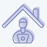Icon Stay at Remote Working. related to Remote Working symbol. two tone style. simple design illustration vector