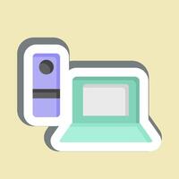 Sticker Remote Working. related to Remote Working symbol. simple design illustration vector
