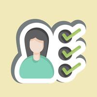 Sticker Work Tasks. related to Remote Working symbol. simple design illustration vector