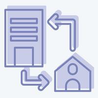 Icon Connection Office. related to Remote Working symbol. two tone style. simple design illustration vector