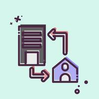 Icon Connection Office. related to Remote Working symbol. MBE style. simple design illustration vector