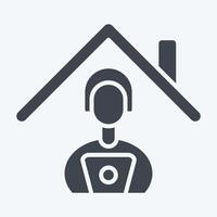 Icon Distance Learning. related to Remote Working symbol. glyph style. simple design illustration vector