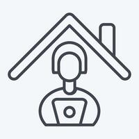 Icon Distance Learning. related to Remote Working symbol. line style. simple design illustration vector