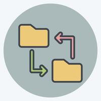 Icon File Sharing. related to Remote Working symbol. color mate style. simple design illustration vector