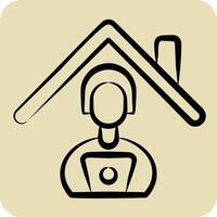 Icon Distance Learning. related to Remote Working symbol. hand drawn style. simple design illustration vector