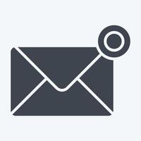 Icon Notification. related to Remote Working symbol. glyph style. simple design illustration vector