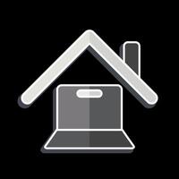 Icon Online Works. related to Remote Working symbol. glossy style. simple design illustration vector