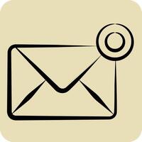 Icon Notification. related to Remote Working symbol. hand drawn style. simple design illustration vector