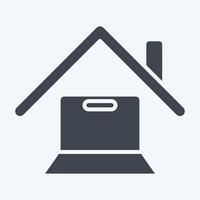 Icon Online Works. related to Remote Working symbol. glyph style. simple design illustration vector