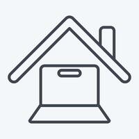 Icon Online Works. related to Remote Working symbol. line style. simple design illustration vector