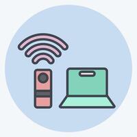 Icon Remote Working Office 2. related to Remote Working symbol. color mate style. simple design illustration vector