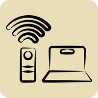 Icon Remote Working Office 2. related to Remote Working symbol. hand drawn style. simple design illustration vector