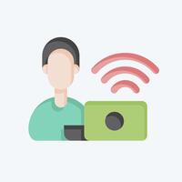 Icon Remote Working Office. related to Remote Working symbol. flat style. simple design illustration vector