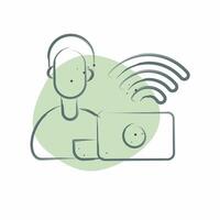 Icon Remote Working Office. related to Remote Working symbol. Color Spot Style. simple design illustration vector