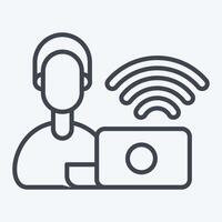 Icon Remote Working Office. related to Remote Working symbol. line style. simple design illustration vector