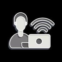 Icon Remote Working Office. related to Remote Working symbol. glossy style. simple design illustration vector