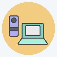 Icon Remote Working. related to Remote Working symbol. color mate style. simple design illustration vector