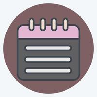 Icon Schedulling. related to Remote Working symbol. color mate style. simple design illustration vector