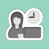 Sticker line cut Time Management. related to Remote Working symbol. simple design illustration vector