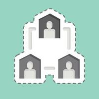 Sticker line cut Team Collaboration. related to Remote Working symbol. simple design illustration vector