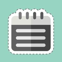 Sticker line cut Schedulling. related to Remote Working symbol. simple design illustration vector