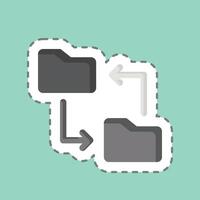 Sticker line cut File Sharing. related to Remote Working symbol. simple design illustration vector