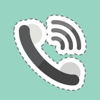 Sticker line cut Calling. related to Remote Working symbol. simple design illustration vector