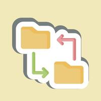 Sticker File Sharing. related to Remote Working symbol. simple design illustration vector