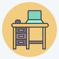Icon Workplace. related to Remote Working symbol. color mate style. simple design illustration vector