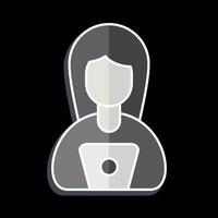 Icon Work from Remote Working. related to Remote Working symbol. glossy style. simple design illustration vector