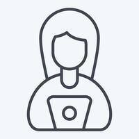Icon Work from Remote Working. related to Remote Working symbol. line style. simple design illustration vector