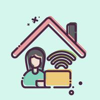 Icon Work From Remote Working 2. related to Remote Working symbol. MBE style. simple design illustration vector