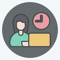 Icon Time Management. related to Remote Working symbol. color mate style. simple design illustration vector