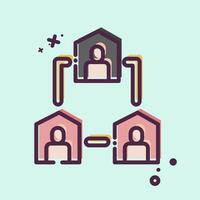 Icon Team Collaboration. related to Remote Working symbol. MBE style. simple design illustration vector