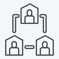 Icon Team Collaboration. related to Remote Working symbol. line style. simple design illustration vector