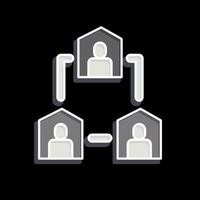 Icon Team Collaboration. related to Remote Working symbol. glossy style. simple design illustration vector