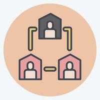 Icon Team Collaboration. related to Remote Working symbol. color mate style. simple design illustration vector