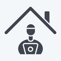 Icon Stay at Remote Working. related to Remote Working symbol. glyph style. simple design illustration vector