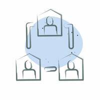 Icon Team Collaboration. related to Remote Working symbol. Color Spot Style. simple design illustration vector