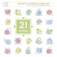 Icon Set Remote Working. related to Technology symbol. Color Spot Style. simple design illustration vector