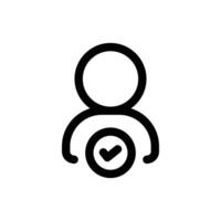 Simple Profile Accepted line icon isolated on a white background vector