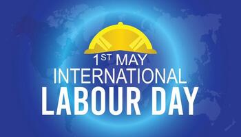 International Labour Day observed every year in May. Template for background, banner, card, poster with text inscription. vector