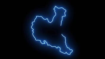 map of Toliara in madagascar with glowing neon effect video