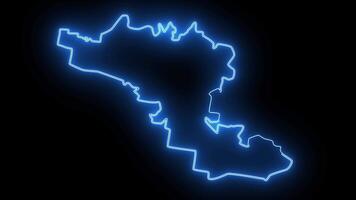 map of Maitland in australia with glowing neon effect video