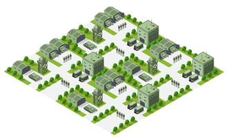 Isometric urban megalopolis top view of the city infrastructure town, street modern, real structure, architecture 3d illustration elements different buildings vector