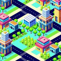 Isometric urban megalopolis top view of the city infrastructure town, street modern, real structure, architecture 3d illustration elements different buildings vector
