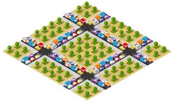 Isometric urban megalopolis top view of the city infrastructure town, street modern, real structure, architecture 3d illustration elements different buildings vector