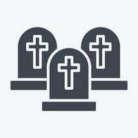 Icon Graveyard. related to Halloween symbol. glyph style. simple design illustration vector