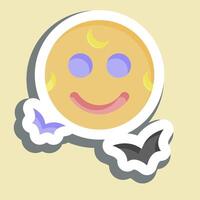 Sticker Full Moon. related to Halloween symbol. simple design illustration vector